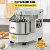 Commercial Food Mixer, 8.5Qt Capacity, 450W Dual Rotating Dough Kneading Machine with Food-grade Stainless Steel Bowl, Security Shield & Timer Included, Baking Equipment for Restaurant Pizzeria